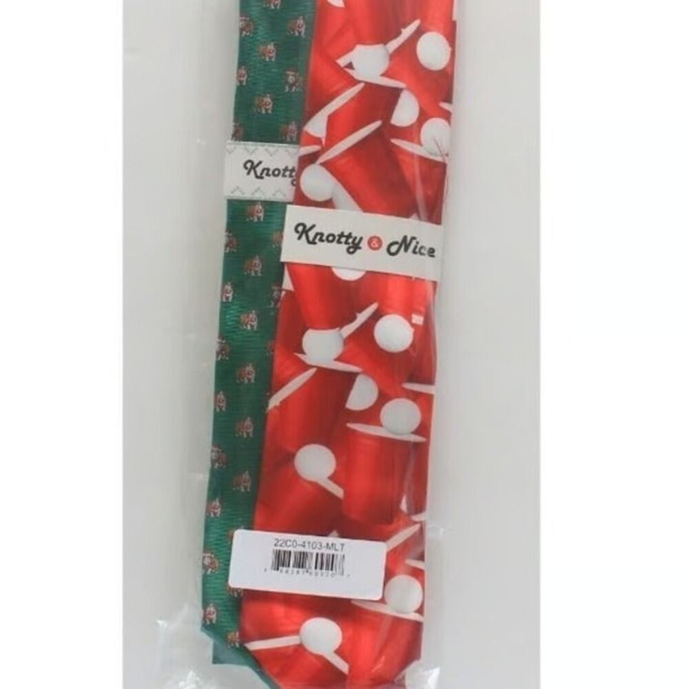 Knotty & Nice Bull Dog & Beer Pong Tie Set